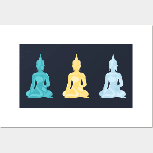 3 Buddhas Posters and Art